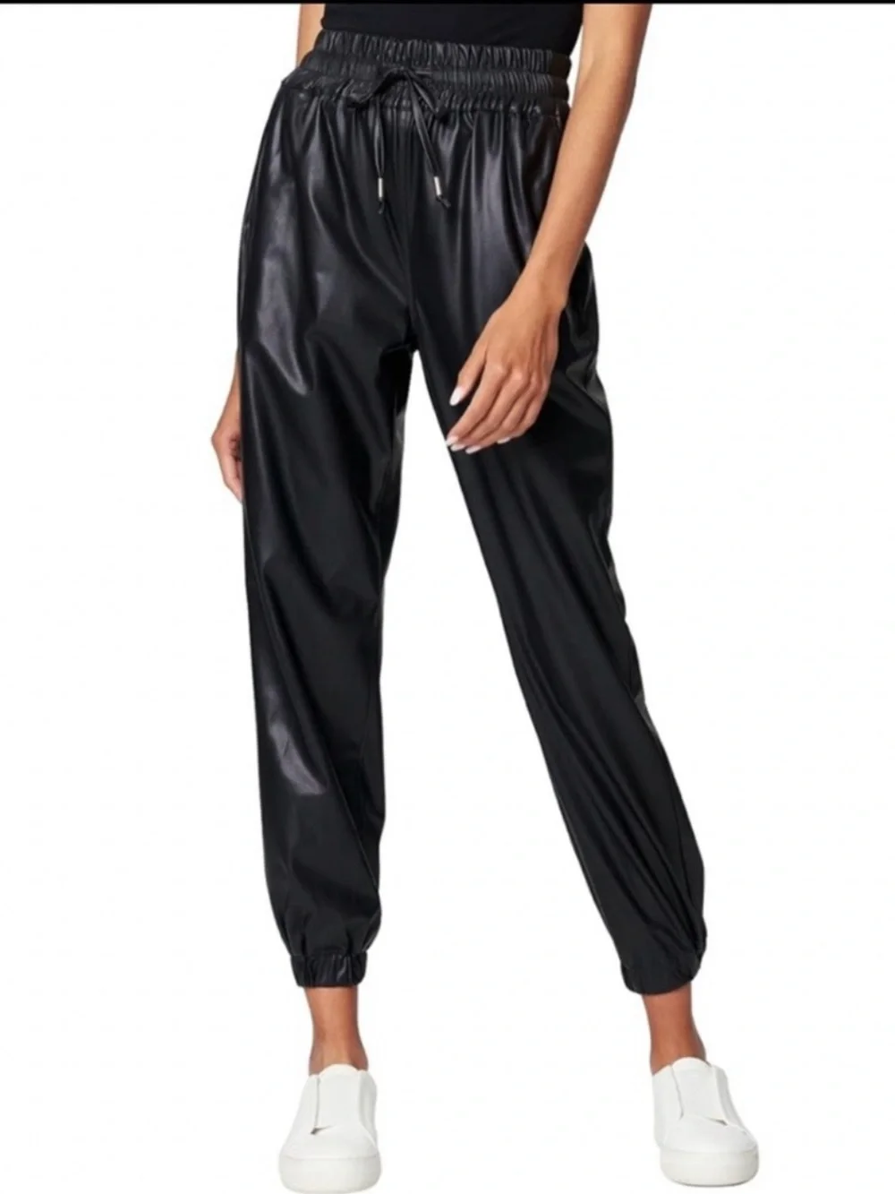 NWOT BlankNYC Black Faux Leather Joggers